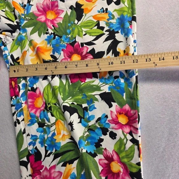White Stag Womens Large 12/14 Garden Floral Elastic Waist Cotton Blend Pants - Picture 4 of 8